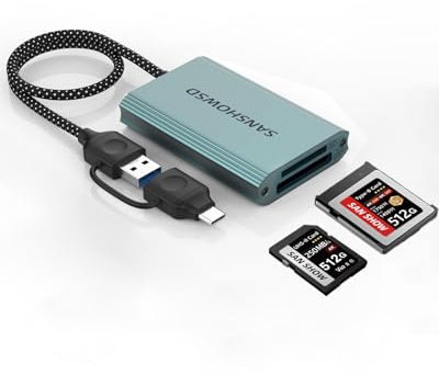 CFexpress Type B and SD Dual-Slot Memory Card Reader (Green)