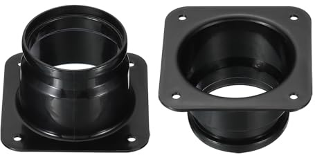 YOKIVE 2 Pcs Duct Connector Flange, Plastic Square to Round Straight Hose Flange Connect Air Duct, Great for Ventilation System (Black, 3-Inch) | Hose Flange Connect Air Duct, Great for Ventilation System