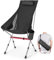OKYUK New Foldable Camping Chair-High Back Support, 2 Storage Pouches, Adjustable Height, Lightweight Carry Bag – Perfect for Outdoor Adventures, Hiking, Beach Lounging, and Fishing Trips(Black)