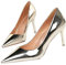 Tacchi alti alla moda con tacco in metallo. Scarpe con tacco alto in metallo con punta a punta scarpe donna Stivali invernali tacco rosso, argento, 34 EU