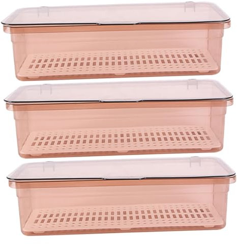 EXHUMKY 3 Stück Besteckset Küche Kunststoff Mit Deckel Verlängertem Organizer Wasserablauf Für Essstäbchen Und Besteckaufbewahrung