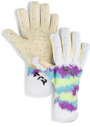 PUMA Unisex Future Ultimate Torwarthandschuhe 10, White Pure Magenta Fizzy Apple Purple Yellow