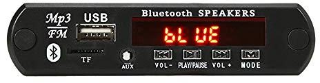 Quisiete 2X15W Amplificador MP3 Decodificador Tablero 12V Bluetooth 5.0 30W Coche Radio FM MóDulo Soporte TF USB AUX