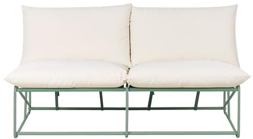 Beliani Gartensofa Metall grün Dicke Sitzkissen niedrig breit ohne Armlehnen Pico