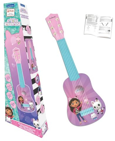 Lexibook, Gabby's Dollhouse My First Guitar, K200GDHLXB | 53cm (21), 6 nylon strings, Learning guide included, Pink