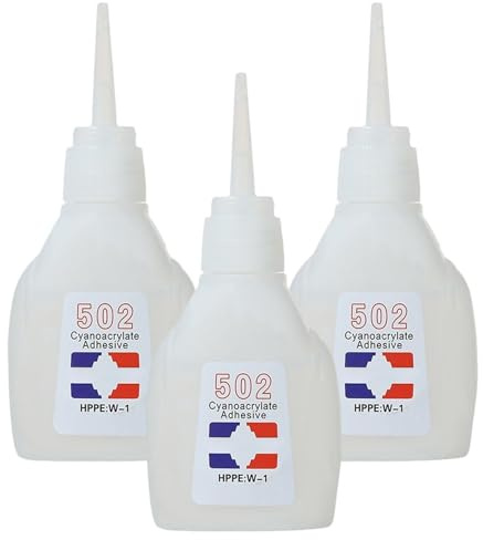 3 Stück 502 Sekundenkleber, ultrastarker Kleber, 30 g, schnell trocknend, wasserfest, Superkleber für Kunststoff, Metall, Glas, Gummi, Holz, Leder, Reparatur, Haushalt, Heimwerker-Klebeprojekte
