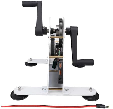Pedalgenerator, 50 W, tragbarer Handkurbel-Stromgenerator mit 2 USB-Schnellladeanschlüssen und DC 1 35 V Ausgang für Outdoor-Camping, Notstromversorgung, Kohlenstoffstahl