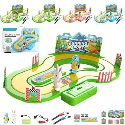 Bewegungsgesteuertes Rennspiel, Kompetitive Rennstrecken-Simulation, Interaktives Spielzeug Für Eltern Und Kinder, Bewegungsgesteuertes Brettspiel, Körperlich Aktive Unterhaltung Für Ganze(Green-A)
