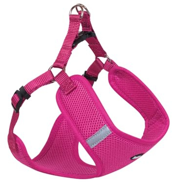Nobby 80624-64 Geschirr Mesh Reflect Himbeere B: 10mm, L: 33-41cm + 37cm