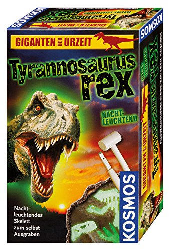 KOSMOS 630409 Nachtleuchtender T-Rex Ausgrabungsset, Tyrannosaurus rex Skelett zum selbst Ausgraben, Experimentierset zu Archäologie, Urzeit, Dino, Mitbringexperiment, für Kinder ab 7 Jahre