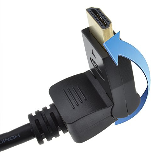 kenable 180 Degree Swivel HDMI Cable Gold Plated High Speed with Ethernet 1.4 HDCP 1080p 3D 3m Black