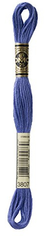DMG Plaid Cotton Thread, Variegated for Stitching, 8 Metres 12-Pack Cornflower