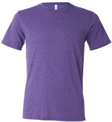 Canvas Mens Triblend Crew Neck Plain Short Sleeve T-Shirt (2XL) (Purple Triblend)