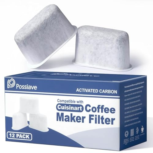 Possiave 12-Pack Cuisinart Compatible Charcoal Water Filter Replacement - for All Cuisinart Coffee Machines