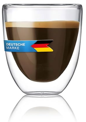 Dimono®️ Doppelwandiges Espressoglas 80ml Espresso-Tasse aus Borosilikat-Glas (1 Stück)