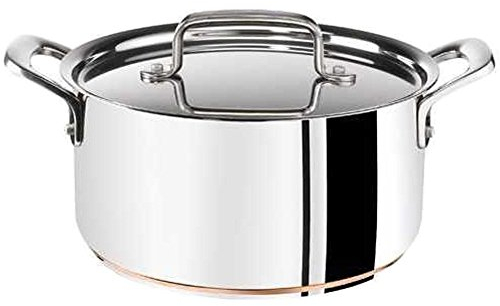 Tefal E92542 Jamie Oliver - Olla de acero inoxidable (inducción/base de cobre), 16 cm, 1,5 l