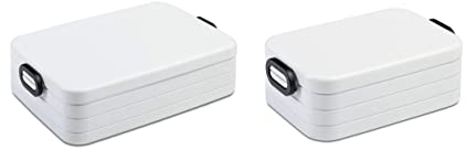 Mepal | Take a Break Duo Pack | Brotdose To Go | Lunchboxen für 2 bis 4 Sandwiches oder 4 bis 8 Brotscheiben | ideal für Meal Prep | Essenbox mit Unterteilung | Nordic white