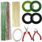 Allazone 7 Tipos Herramientas Arreglo Floral Kit, Alambre Floral Wire 22, 2 Estilo Cinta, 2 Estilo Cortador de Alambre Floral y Vara de Bambú para el Ramo de Boda DIY