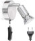 ledscom.de Leselampe Bettleuchte LUNARA, Schalter, Stecker, Edelstahl, chrom matt, inkl. LED GU10 Lampe (weiß, 5,3W, 504lm, 50°)