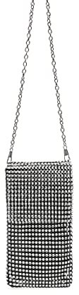 MISAKO Brilli bolso mini de fiesta para móvil - Bolso mini para tus imprescindibles - Bolso para móvil y pequeños objetos Brilli Negro 19 X 12 X 1 cm