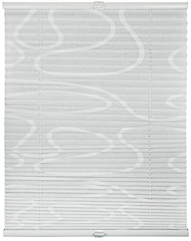ondeco Plissee ohne Bohren Move mit Klemmträger, Sonnenschutz für Fenster innen, Lichtschutz und Blickdicht, Sichtschutz für Tür Weiss 100x130 cm