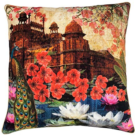 Paoletti Riva Home Red Fort Kissen mit Federfüllung, Mehrfarbig, 50 x 50 cm