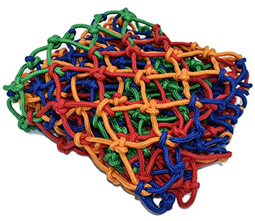 Kletternetz kinder outdoor Buntes, Krabbelnetzwand Schutznetz Klettergerüst Kletternetz für Freiensport-Entwicklungstraining, Garten,Outdoor, Indoor, Belastbar Bis 250 Kg(Size:1x1m/3.9x3.9ft)