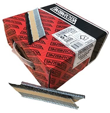 Barbarossa 1st Fix (51mm - 90mm) Galvanised collated framing Nails for Cordless nailers (51mm - 2 (3000) Ring)