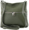 modamoda de T144 Damen Leder Umhängetasche Schultertasche Messenger bag handmade in Italy, Farbe:Armeegrün2021