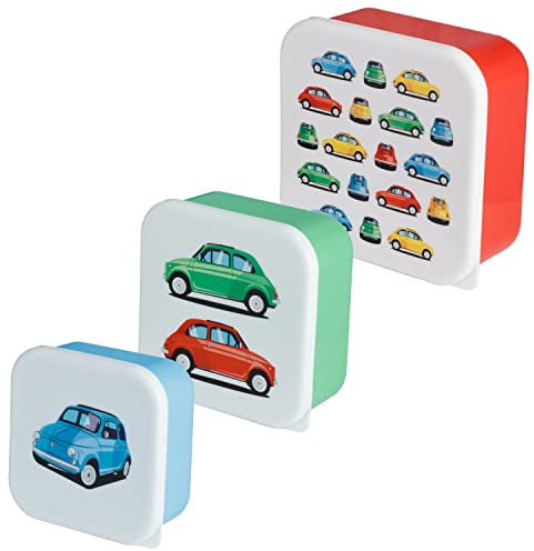 Puckator - Lunchboxen & Brotdosen - Küche & Lebensmittel - Fiat 500 Retro Lunchboxen Brotdosen 3er Set M/L/XL