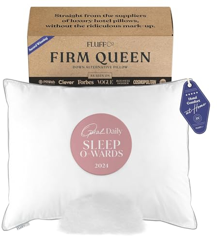 FluffCo Daunen Alternative Kopfkissen Standard Kissen zum Schlafen Queen Kissen Bettkissen Seitenschläferkissen Kühlkissen Hotelkissen Nackenkissen Reisekissen (Standardfest)
