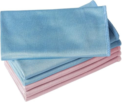 HIDMD Lot de 6 torchons en microfibre non pelucheux pour verre et fenêtres 40 x 40 cm