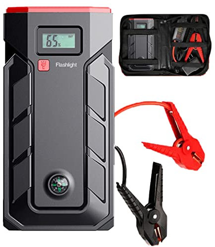Avviatore Batteria Auto,2000A 50800mAh Avviatore Emergenza per Auto/Moto 12V Portatile Jump Starter con Uscita CC/Doppia Porta USB,Black,182 * 90 * 42mm