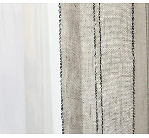 MANQILE Leinen-Baumwoll-Streifenvorhang für Wohnzimmer Leinen-Schlafzimmervorhang Fenstervorhänge für Schlafzimmer Küchenvorhänge Vorhänge