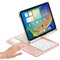 HENGHUI 360° Rotatable Touch Keyboard for iPad A16 2025 (11th Gen,11)/ iPad 10th Generation 2022 10.9 inch Backlight Keyboard Built‑in Trackpad, Bluetooth Foldable Keyboard Cover (Rosegold)