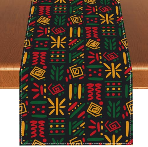 Black History Month Table Runner and Tablecloth Black History Month Decorations and Supplies for Home Kitchen Table-13×72''