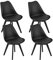 Home Collective 4er Set Esszimmerstuhl Stuhl Wohnzimmerstuhl, in insgesamt 11 Farben, 4X schwarz mit Vollholzbeinen in schwarz, bequemer & Stabiler Schalenstuhl
