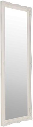 MirrorOutlet Full length Shabby Chic Tall White wall Mirror: 122 x 41cm