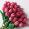 Anaoo 24 Pezzi Tulipani Fiori Artificiali Finti in Lattice Realistico Bouquet Decorazione per Nozze, Composizioni Floreali, Feste, Natale, Matrimoni, Casa, Ufficio, Effetto, Rosa Caldo