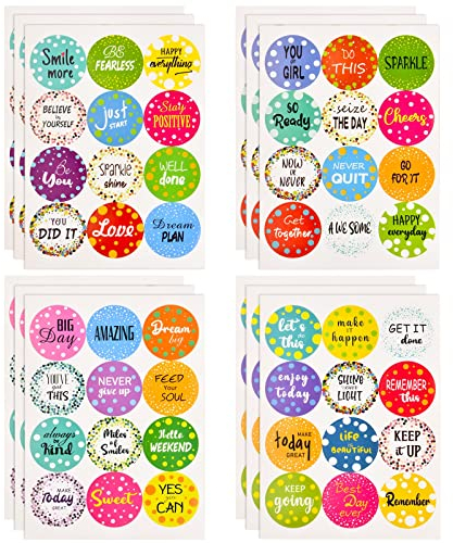 12 Stück Belohnungssticker, Motivationsaufkleber, Ermutigungsaufkleber, Bunte Spruchaufkleber, Selbstklebend Motivation Stickers, Ermutigungsaufkleber für Kinder Schüler