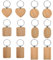 Schlüsselanhänger Holz, 12 Stücke Schlüsselring Holz， Personalisiert Naturholz Blanko Schlüsselbund Holzanhänger mit Ring für DIY Bemalen Schlüssel Handtasche Geldbörse Geschenk
