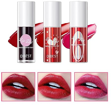 3 Farben Lipgloss, Samt Lipgloss Feuchtigkeitsspendender Lippenfleck Lang anhaltender wasserdichter flüssiger Lippenstift Set, Mehrzweck-Wasserlippenflecken-Tönung für Lippen- und Wangentönung (A)