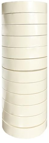 TEKHOME Nastro di carta gommata per mascheratura, verniciatura,disegno, 50m x 25mm, Torre da 12 rotoli (1Torre)