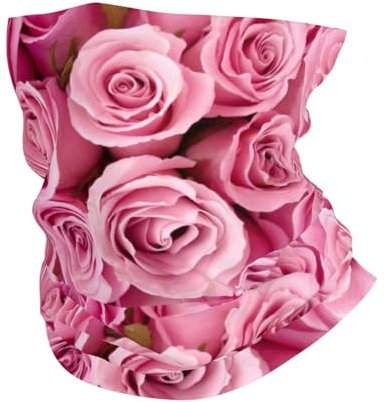 XUZHANG Pinke Rose, Bandana-Halsmanschette, weicher Gesichtsschutz, Halswärmer, Schlauch, halbe Gesichtsmaske, Schal, Sturmhaube