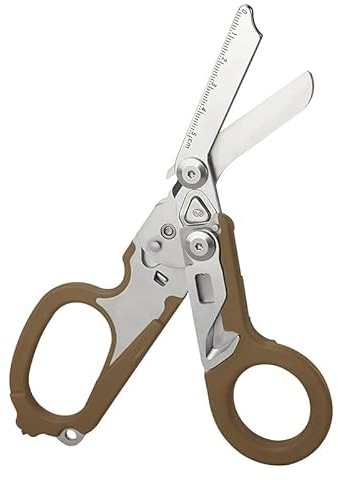 6 in 1 Raptor Response Emergency Scissors, Multitool Pliers, Tactical Folding Pliers with Belt Cutter and Glass Breaker Brown