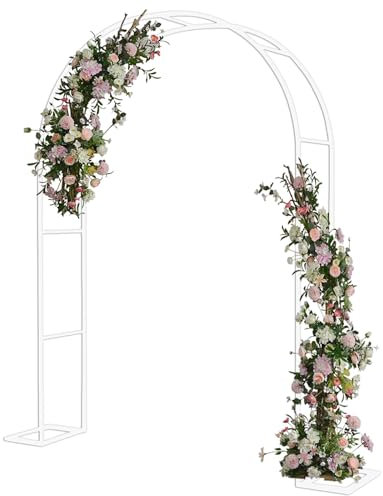 Rosenbogen Aus Edelstahl, Hochzeitsbogen, Garten Torbogen Rankgitter Rosenhilfe, Weiß/grün/schwarz Rankenbogen, Wetterbeständige Rankhilfe, Pergola Spalier Aus Verzinkt-Weiß||180*220cm/70.9*86.6in