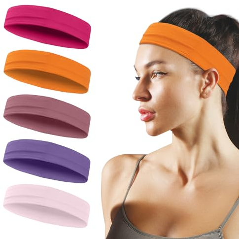 Sport-Stirnbänder für Frauen, Feuchtigkeit Wicking Non Slip Schweißbänder Modische Haarbänder für Workout Yoga Running Gym