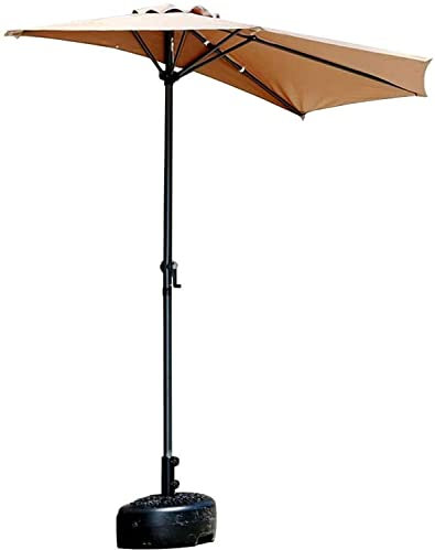 CRBUDY Sombrillas portátiles 2,7 m Balcón Patio Medio Parasol con manivela, Paraguas Circular semicircular para terraza pequeña al Aire Libre Jardín