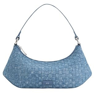JW PEI Lily Damen Schultertasche - Blaues Denim Gewebe