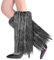 XEPST Jambières en Peluche pour Femme, Jambes en Fourrure d'hiver Manchettes, Couvre-jambes Doux et Sexy en Fourrure, Longues Bottes Manchettes pour Femmes, Noir + Blanc